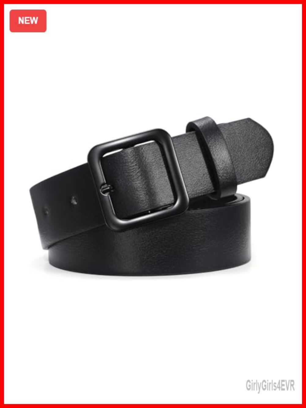 Womens Faux Leather Belt for Jeans Pants Dress Fashion Waist Belt Square Buckle